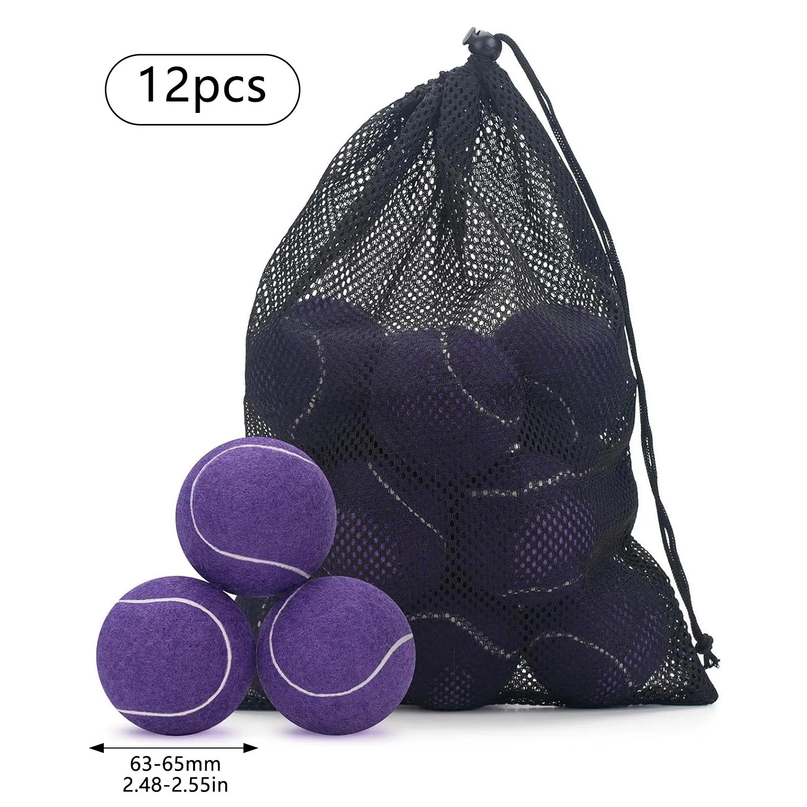 12pcs Tennis Balls with Mesh Carry Bag High Elasticity Professional Tennis Training Game Ball Outdoor Dogs Chase Training Toys