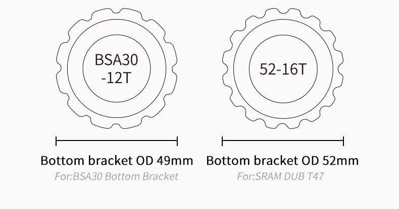Description Picture 6 of itemBottom Bracket Wrench MTB Tools Bicycle Repair Tools For SRAM DUB BSA30 T47 For Shimano XTR BB93 MT800 BBR60 BB9000