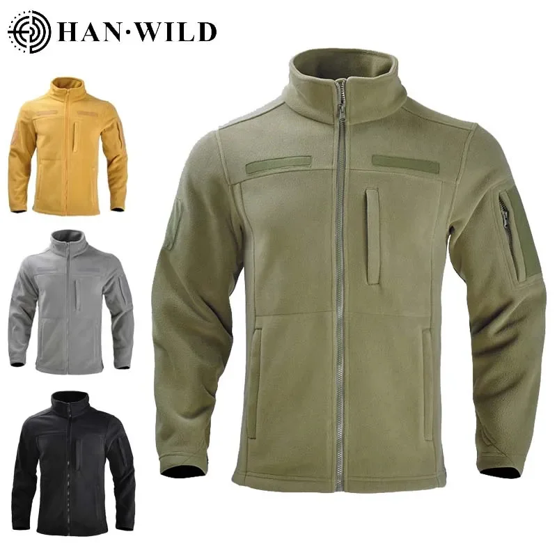 

HAN WILD Military Clothing Men's Camouflage Fleece Jacket Safari Army Airsoft Tactical Camping Multicam Male Windbreakers