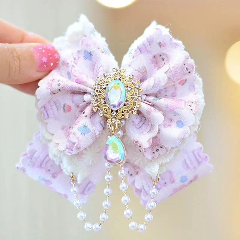 

5Pcs/Lot Lace Bow Hair Clip for Women Cute Princess Sweet Lolita Hairpin Bows Girl Pastoral Style Hairpin Hair Accessories