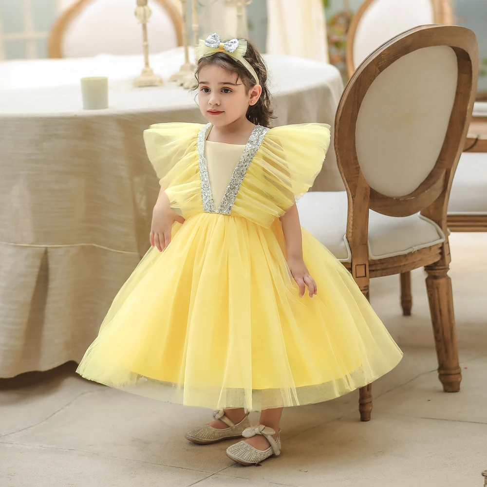 Baby Ruffles Princess Dress For Girl Wedding Elegant Party Dress