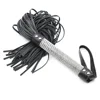 Crystal Handle Genuine Leather COW LEATHER Whip，51CM Horse Whip for Horse Equestrian 3