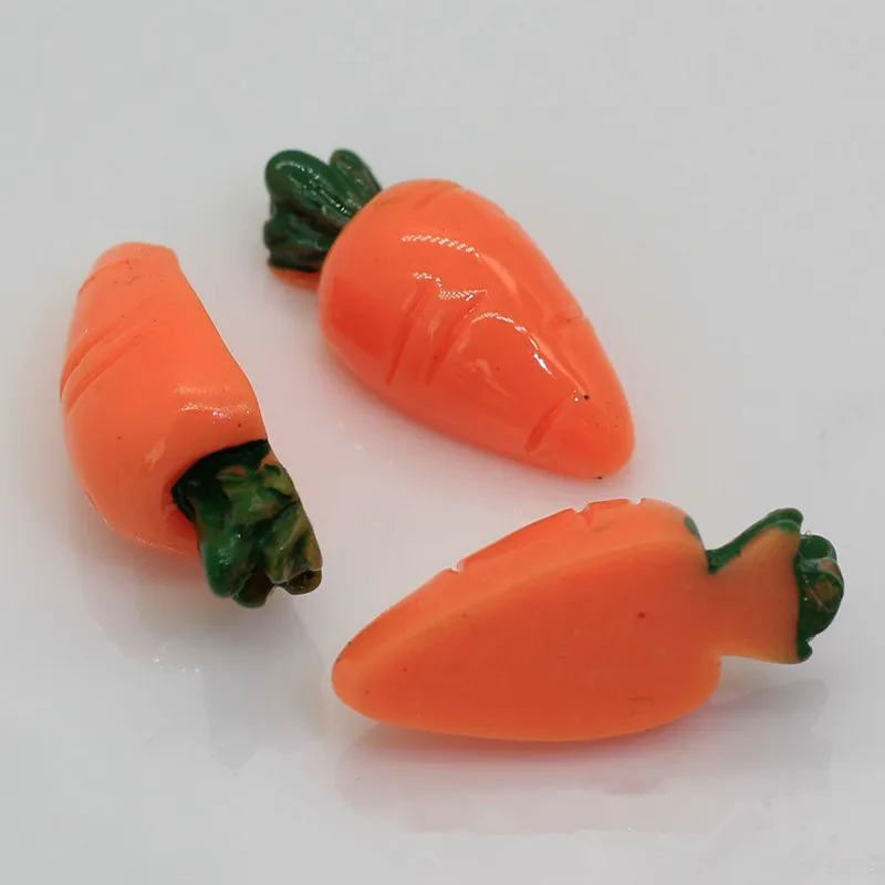 

10Pcs Carrot Flat Back Resin DIY Cream Glue Shoes Hat Icebox Barrette Mobile Phone Case Scrapbook Flat Back Patch