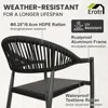 4 Pcs Stackable Dining Chairs, Aluminum Rattan Outdoor Dining Chair with Arms, Woven Rope Patio Armchair Metal No Assembly 4