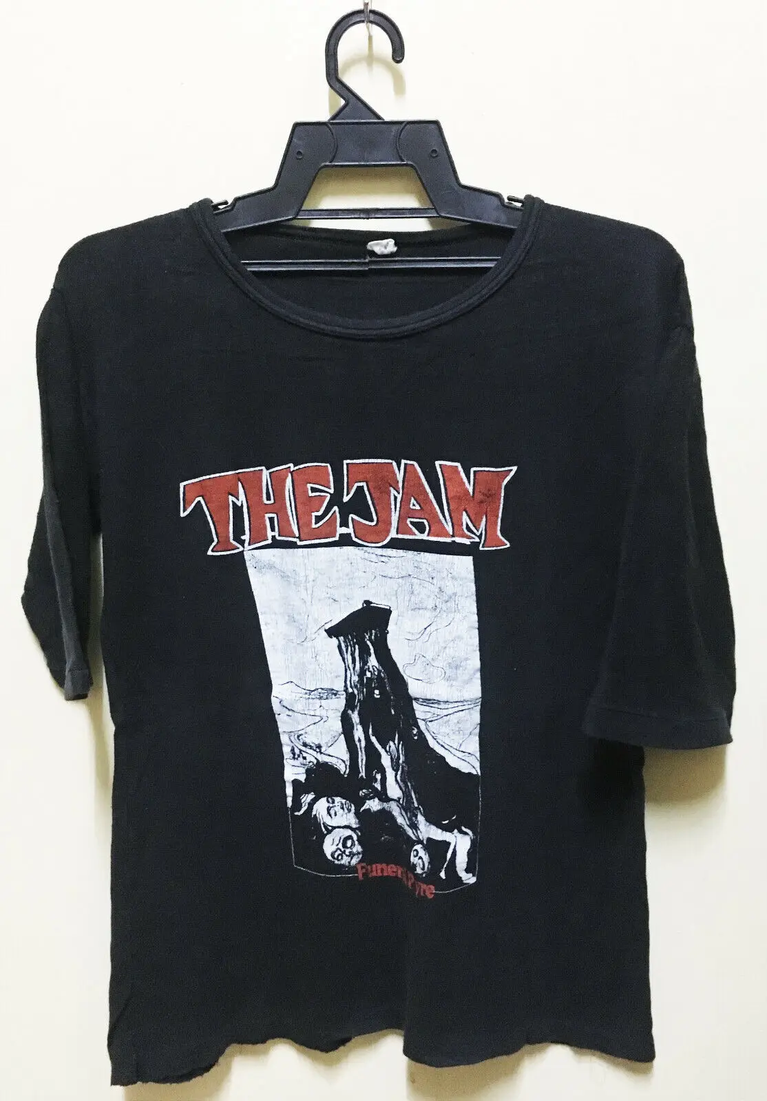 Vintage 1981 The Jam Funeral Pyre Punk Rock Tour Concert T-Shirt Mod Paul Weller Maniche Lunghe