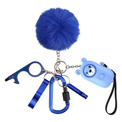 6 In 1 Self Defense Girl Safety Keychain Supply Self Defense Keychain For Women Bottle Opener Pom Pom Fur Ball