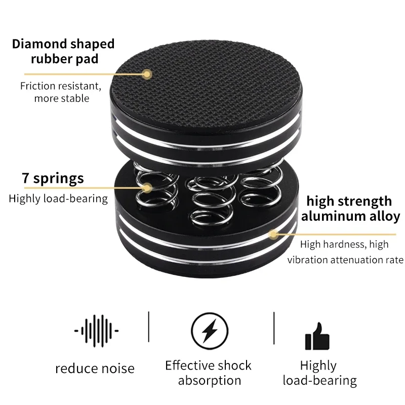 4 PCS HiFi Shock Spikes Aluminium Alloy Spring Damping Pad for Audio CD HiFi Amplifier Speaker Turntable Player