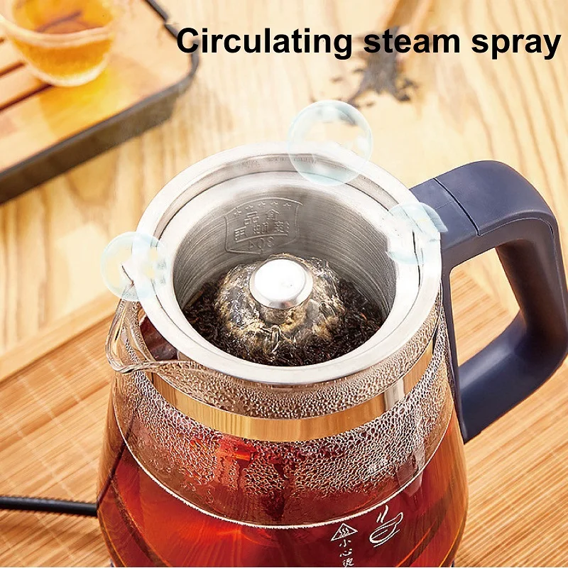 110V/220V Home Tea Making Machine Office Glass Floral Teapot Auto Insulation Kettle Boil Water Quickly Electric Kettle 1000ml 5