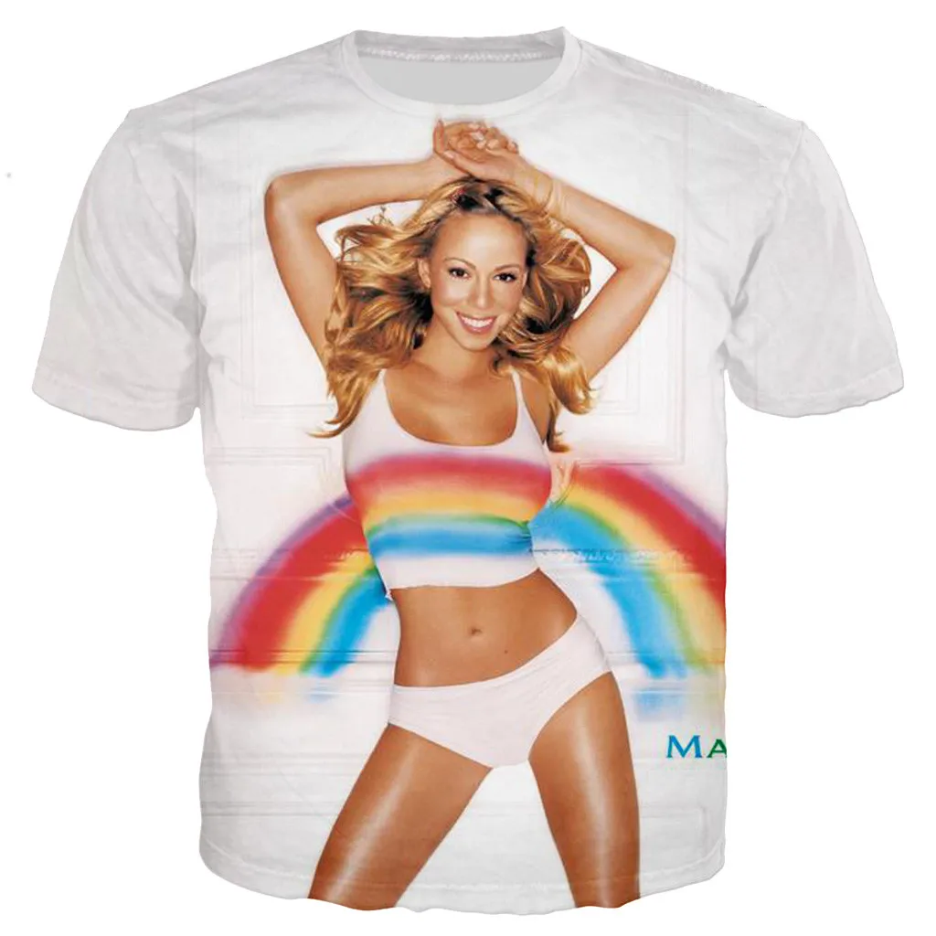 

2023 Hot Sexy Goddess Mariah Carey Printed 3D T-shirt Men Women New Fashion Casual Streetwear Tops Hip Hop Harajuku Style Tshirt
