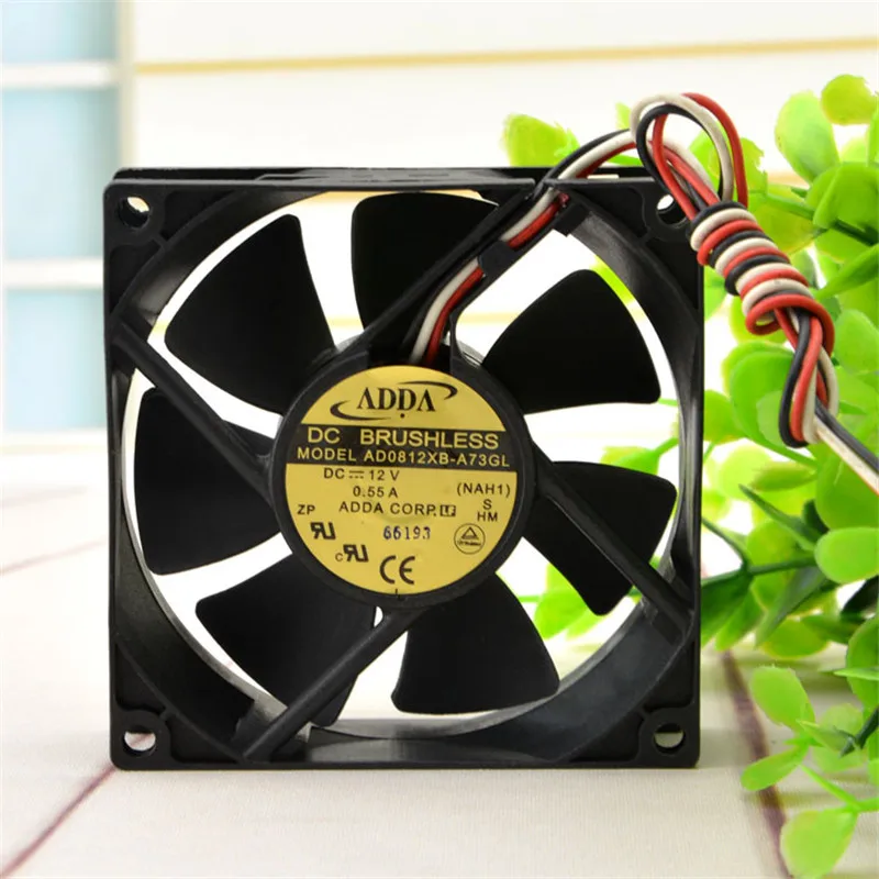 ADDA AD0812XB-A73GL    ð ǳ, DC 12V 0.55A, 7.92W, 4000RPM, 8cm 8025, 80x80x25mm