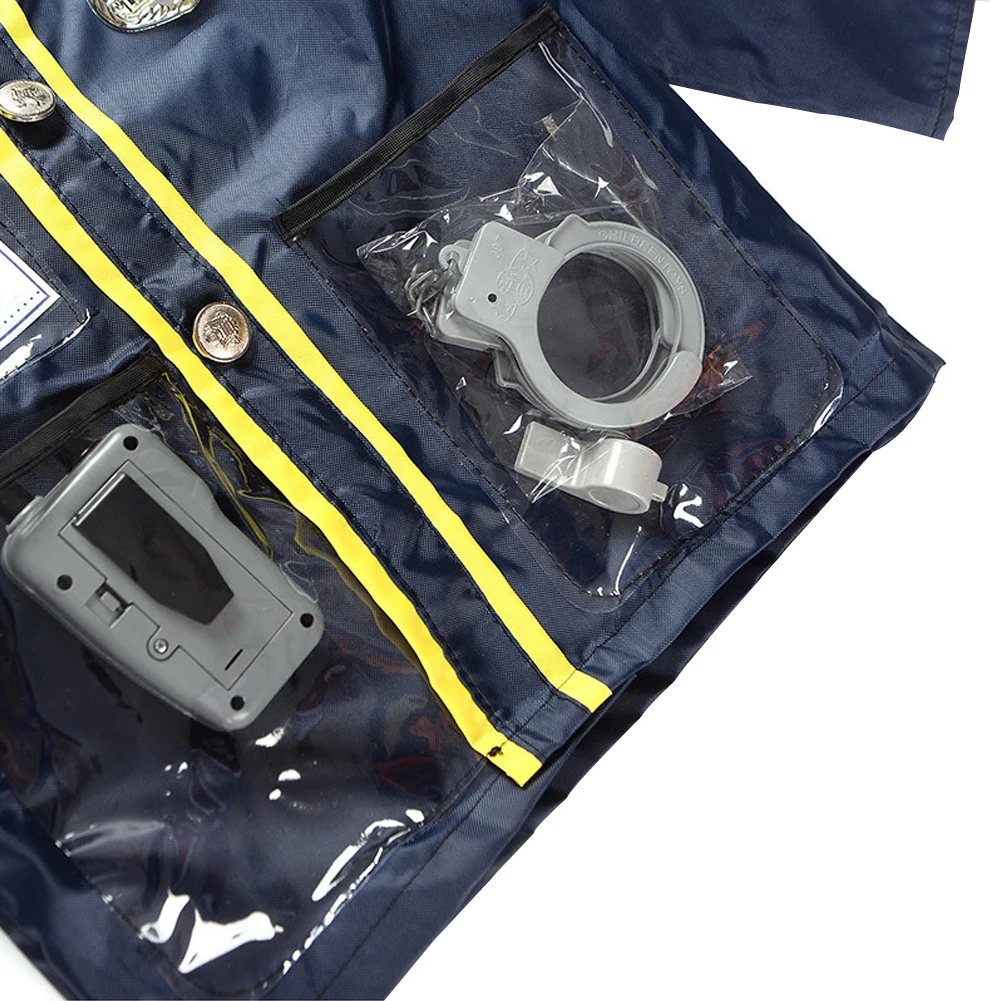 Chlidren's Policeman Cosplay Costume Interpol Costume With Handcuffs And Walkie-talkie Polices Officer For Kids