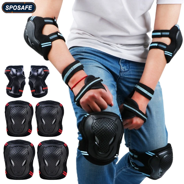 6pcs Enfants Coude Poignet Genouillères Équipement de Protection Set Skate  Roller Cyclisme Vélo