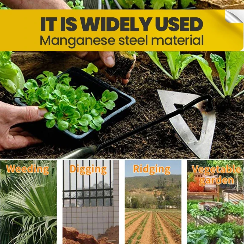 Hollow Small Hoe Full Manganese Steel Gardening Hand-held All-steel Hardened Hollow Hoe Planting Plowing and Weeding Tools 4