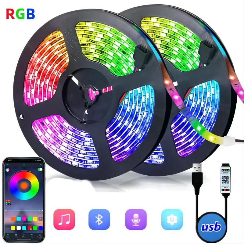 Rgb Led Strip 5050 Led Lights For Room Decor 5V Usb Diode Tape Bar 1M 5M 10M 30M Children For Gaming Room Lighting String Lights