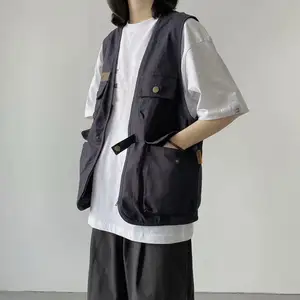 Unisex Sports Vest Cargo Waistcoat Versatile Unisex Summer Vest with Multi Pockets Zipper Closure Streetwear Style for Men