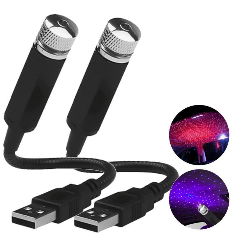 Romantico Led Car Roof Star Night Light Usb Auto Led Interior Ambient Atmosphere Decorativo Galaxy Starry Sky Lamp Accessori