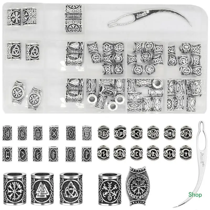 

Dropship Runes Hair Beard Beads for Bracelets Pendant Necklace DIY Jewelry