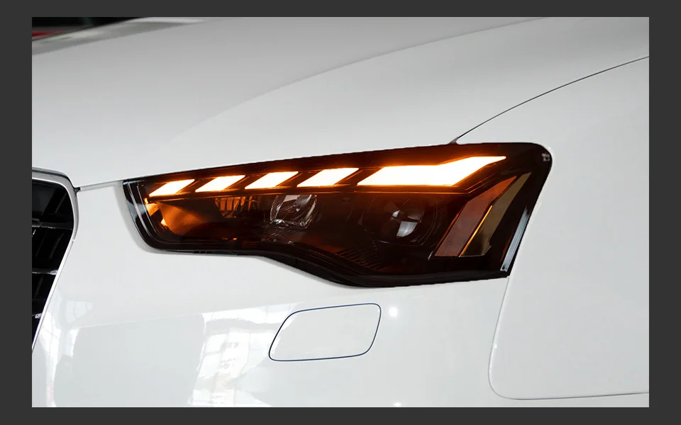 AKD رئيس مصباح لأودي A5 A5L LED المصباح 2008-2016 المصابيح الأمامية A5 DRL بدوره إشارة عالية شعاع الملاك العين العارض عدسة