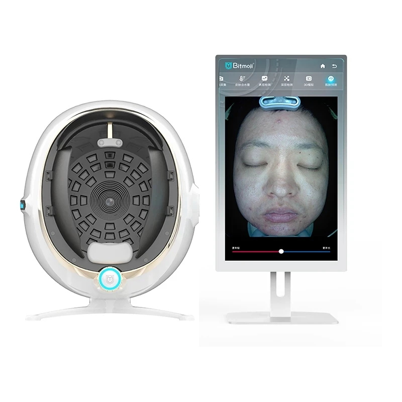 Facial Skin Analyzer 3D Skin Scanner Care Facial Analyzer Monitor Machine Magic Mirror Portable Testing English Detector Face Camera Test Analysis