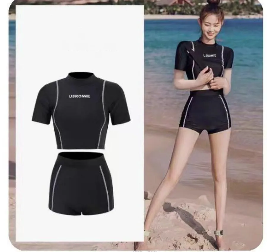 

Women's Swimsuit Conservative Belly Covering Diving Suit Swimsuit Long Sleeved Sun Protection Split Swimsuit Slimming Two-Piece
