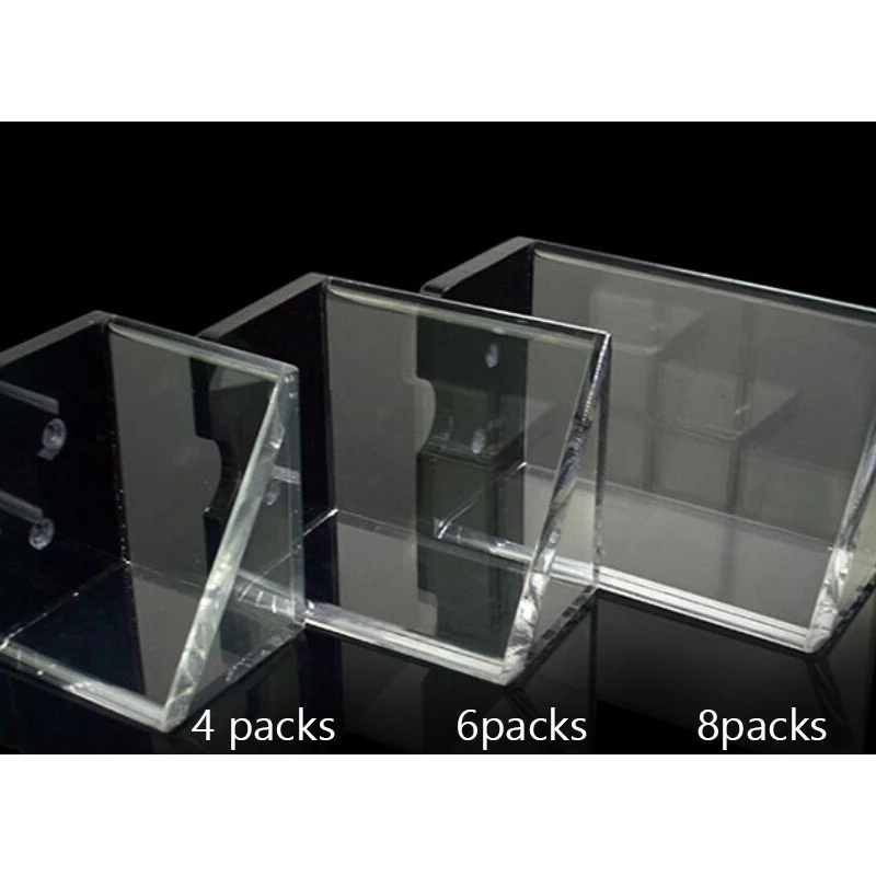 4 packs Playing Card Holder Clear Acrylic Texas Poker Card Box Black Gambling Game Casino High Quality Game Poker Rack Durable