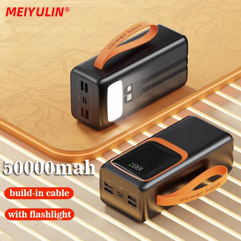 Powerful 50000mAh Power Bank Large Capacity PD20W Fast Charging 30000mAh/20000mAh Powerbank USB C External Battery For iPhone