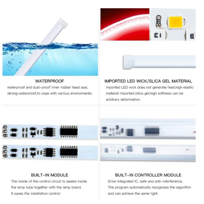 รูปสินค้า ไฟหน้ารถยนต์ LED 12V ยืดหยุ่น กันน้ำ Auto DRL สีขาว เบรคเหลือง