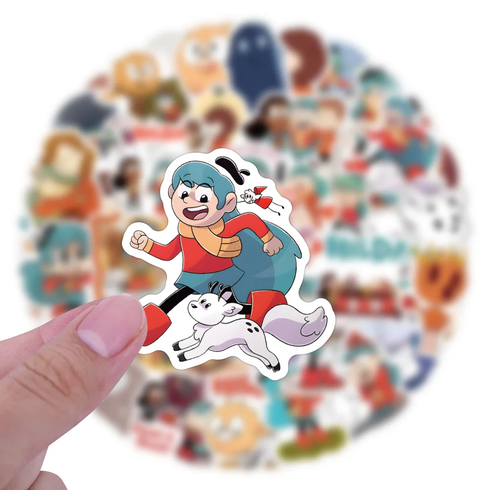 10/55/110PCS Hilda Stickers Funny Cartoon Stciekr Adventure Comics Decals Luggage Laptop Phone Guitar Cup Skateboard Kids Toys cartoon stickers