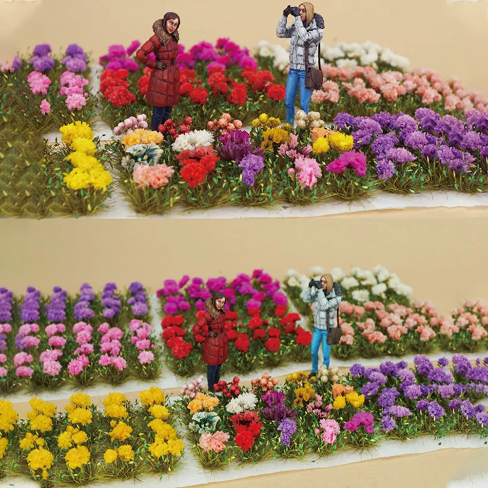 

20Pcs Adhesive Static Grass Tufts Miniature Scenery Wildflowers Flower Cafts Artificial Grass Modeling Wargaming DIY Handmade