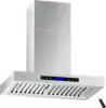 900 CFM Range Hood Stainless Steel 36 inch Kitchen Hood Vent With 4 Speeds Touch Panel Control LCD Display and Remote / 2 P 1