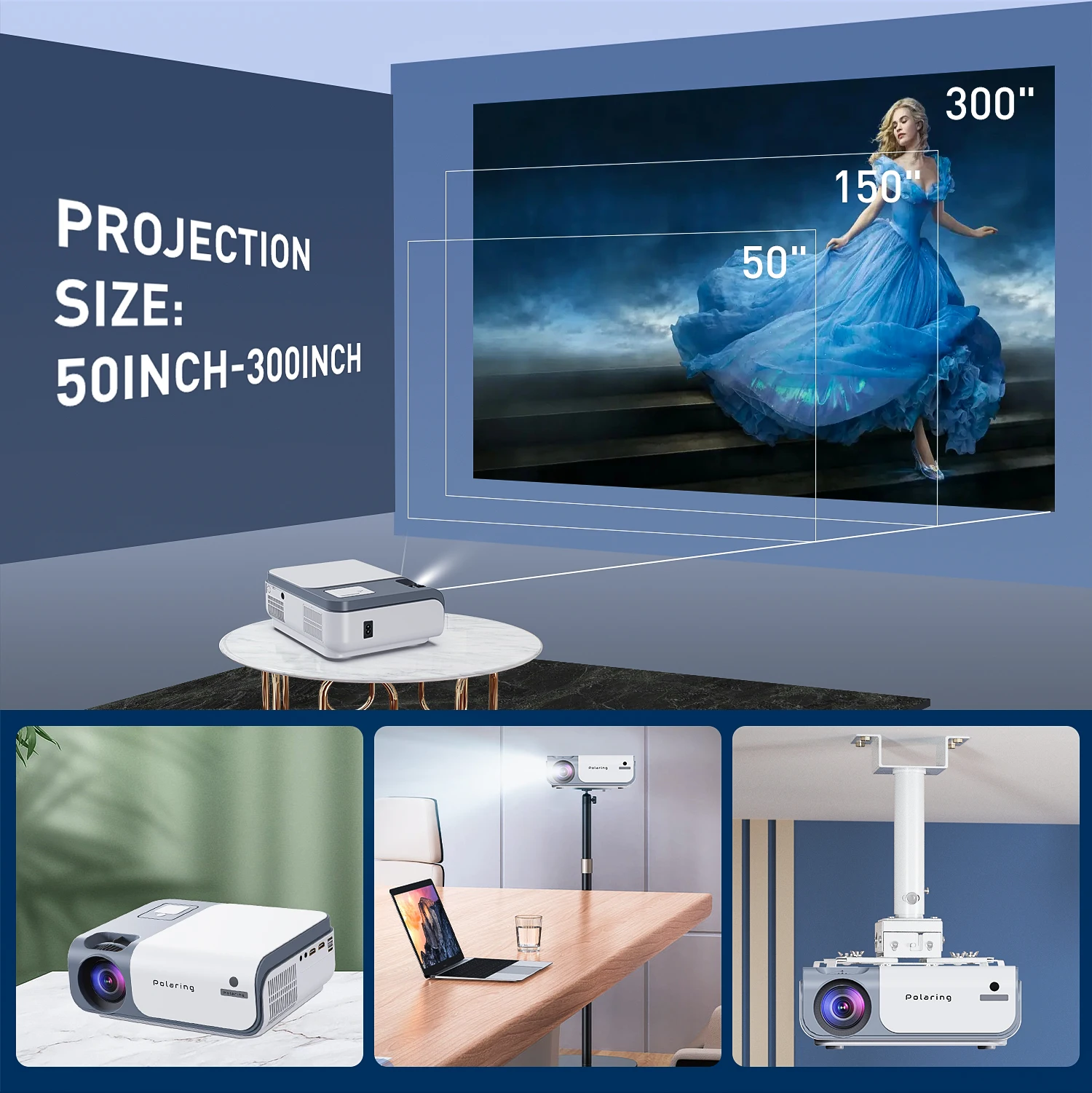 풀 HD 9000 루멘 비디오 프로젝터, 홈 시네마 사무실 프로젝터, 캠핑 프로젝터, 탑 A5, 1080P, 4K, 2.4, 5G