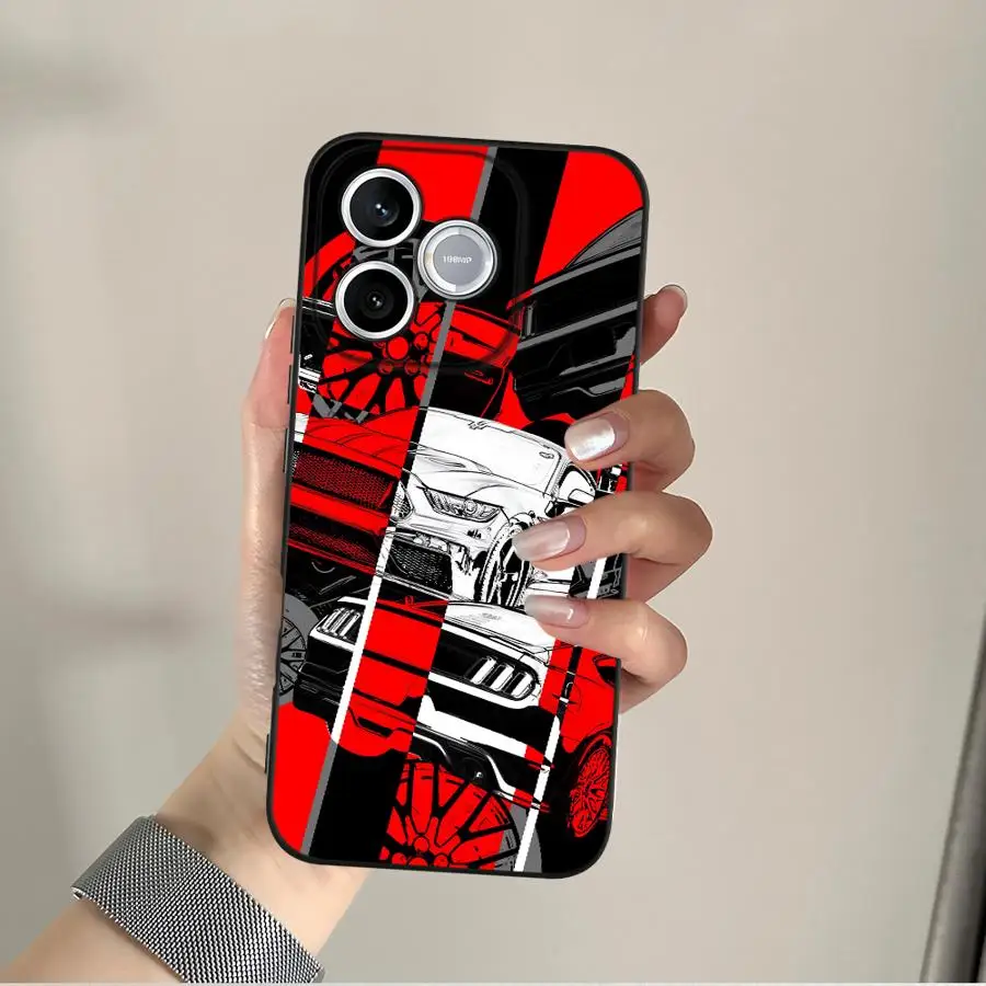 Vibrant Yellow Red Car Design Phone Case Cover