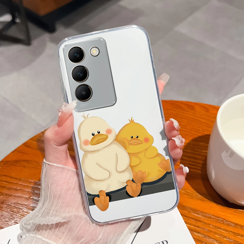 Floral Love Heart Clear Soft Silicone Shockproof Phone Case