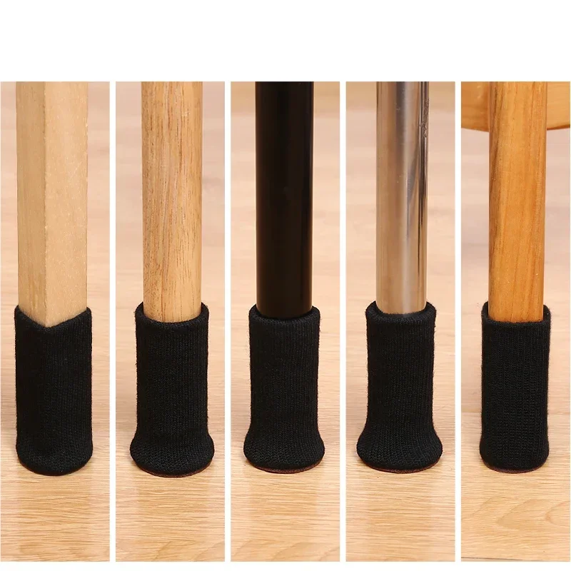 Colorful Knitted Silicone Chair Leg Socks with Anti-Slip Floor Protection