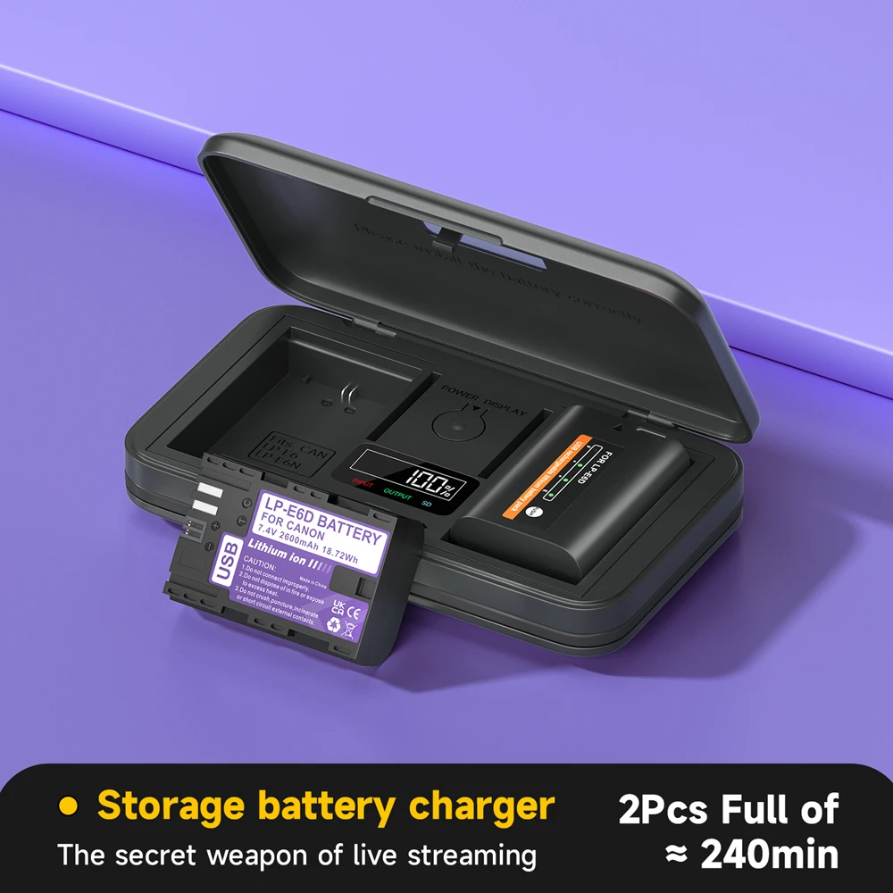 【美品】LP-E6NH Fully Decoded LP-E6NH LP-E6N LP-E6 Battery For Canon EOS R5