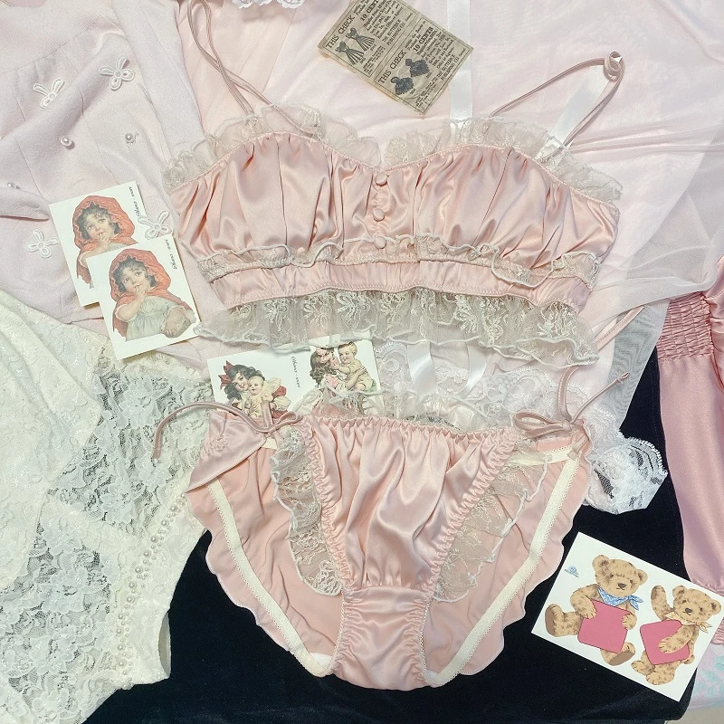 Japanese Sweet Style Lolita Girls Cute Bra & Panties Set Underwear
