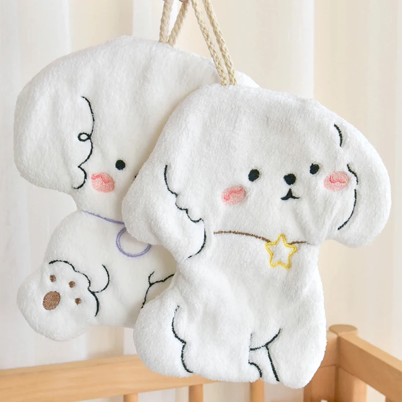 Hand Towel Soft Double-thickness Hanging Quick-drying Absorbent Kawaii Flower Towel Bathroom Kitchen Accession bamboo hand towel microfiber hand towel hand towel