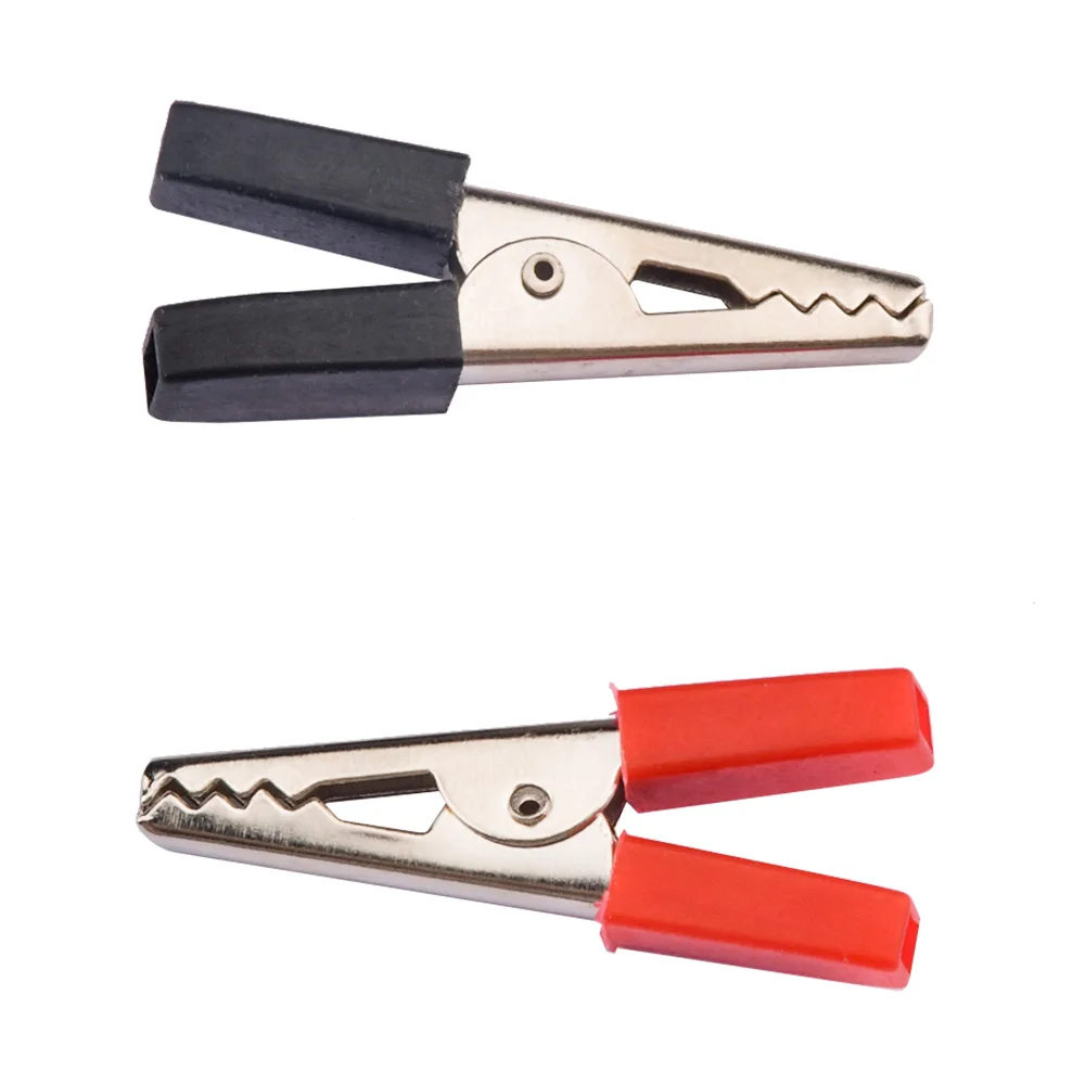10Pcs Insulated Crocodile Clips Plastic Handle Cable Lead Testing Metal Alligator Clips Clamps Battery Clip Tong Power Test Too