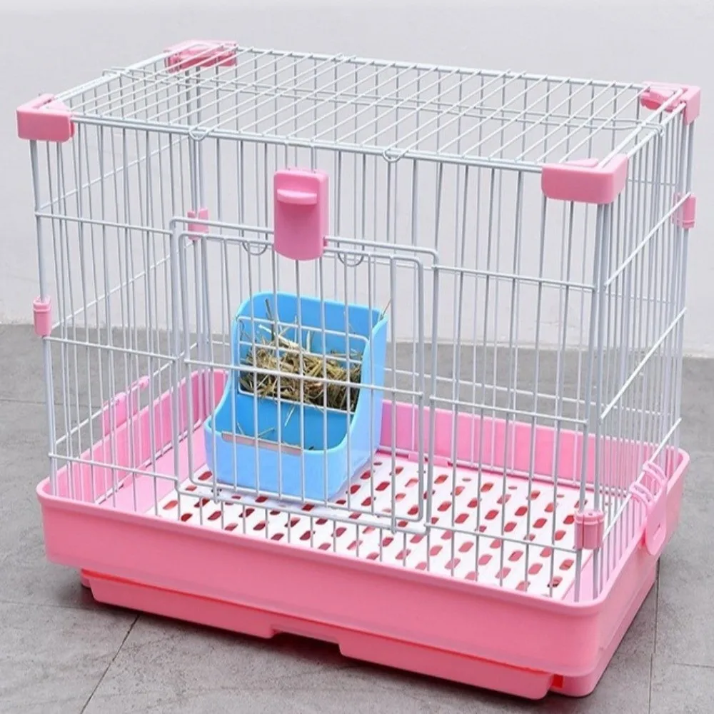 Accessori per Gabbie: Mangiatoia per Fieno 2 in 1, Rastrelliera Fissa per Erba, Mangiatoia Anti-Masticazione per Piccoli Animali, Rastrelliera per Fieno Anti-Ribaltamento Durevole per Conigli