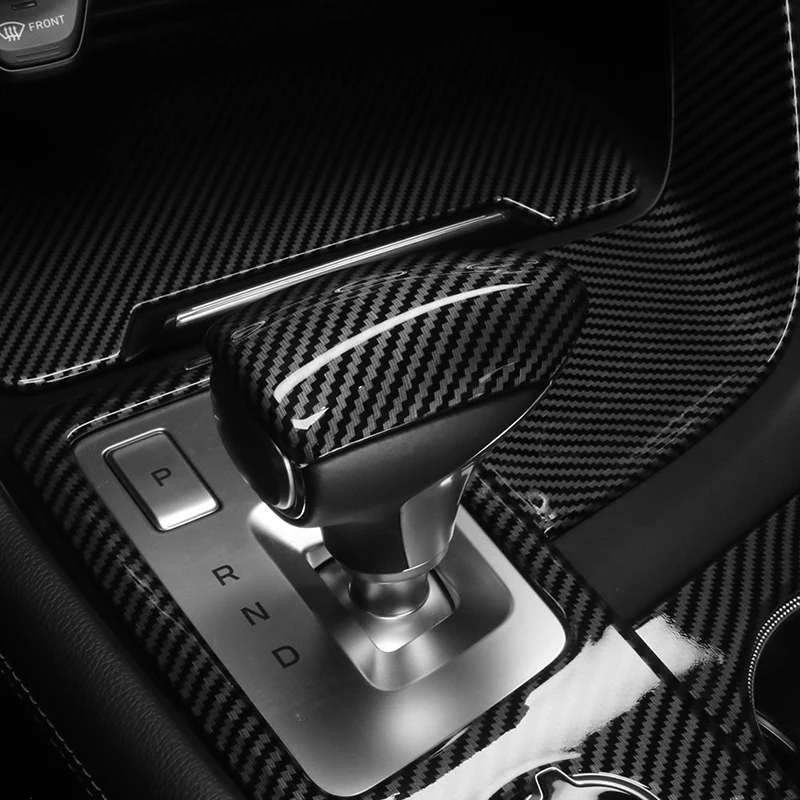 ABS 탄소 섬유 패턴 인테리어 기어 시프트 노브 커버 스티커 트림 Genesis G70 2019-2022 G80 2017-2020