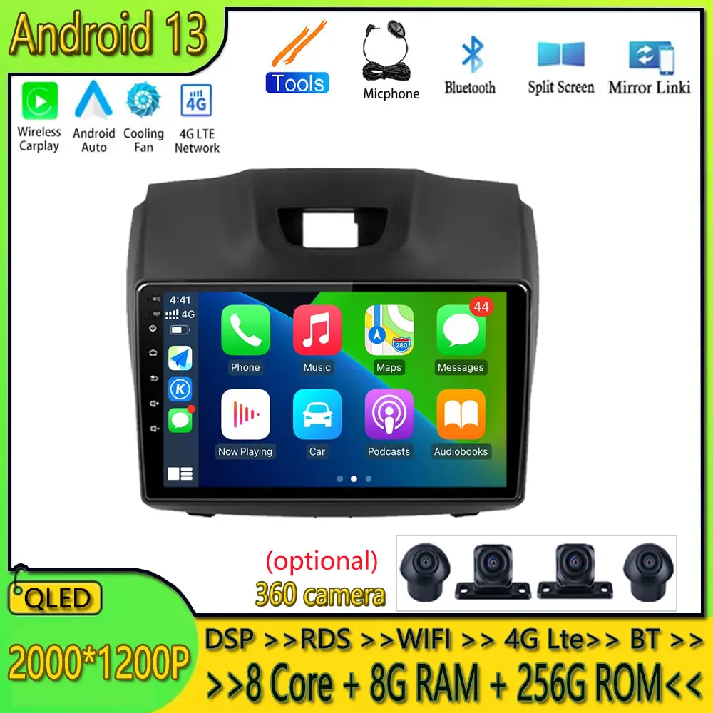 

DSP Android 13.0 Car Player For Chevrolet Holden S10 TRAILBLAZER COLORADO ISUZU DMAX GPS Radio Audio Vito W639 Sprinter W906