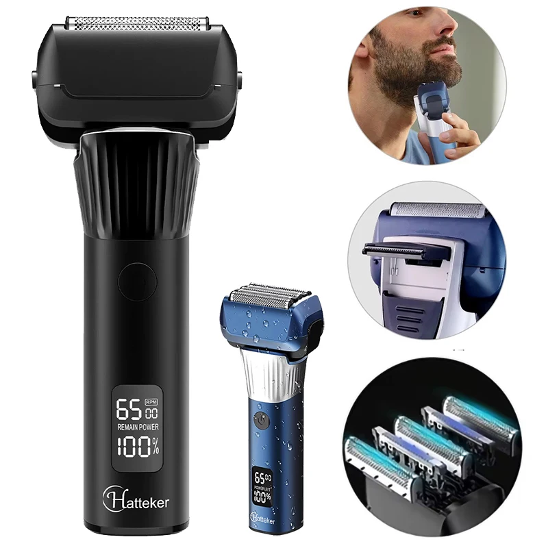 Hatteker Floating Men's Electric Shaver (5 Blades) USB Portable Rechargeable Cordless Razor