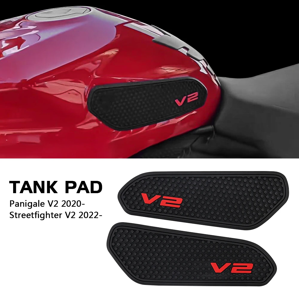 

For Ducati Streetfighter V2 Panigale V2 2020- Side Fuel Tank pad Tank Pads Protector Stickers Decal Gas Knee Grip Traction Pad