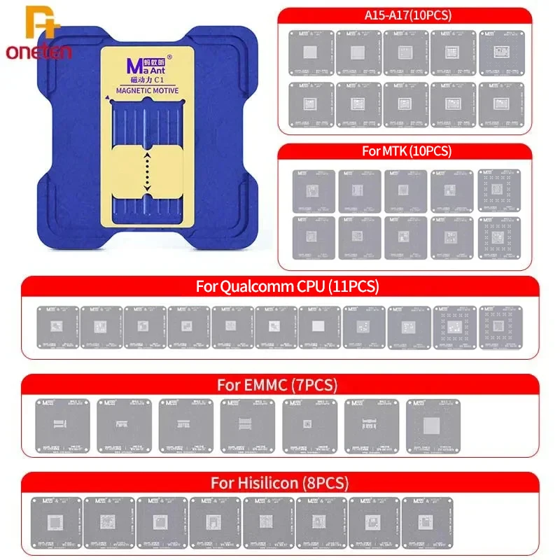 MaAnt BGA Reballing Stencil Platform For iPhone A8-A17 Motherboard MTK EMMC Qualcomm HUAWEI CPU Welding Repair Tools
