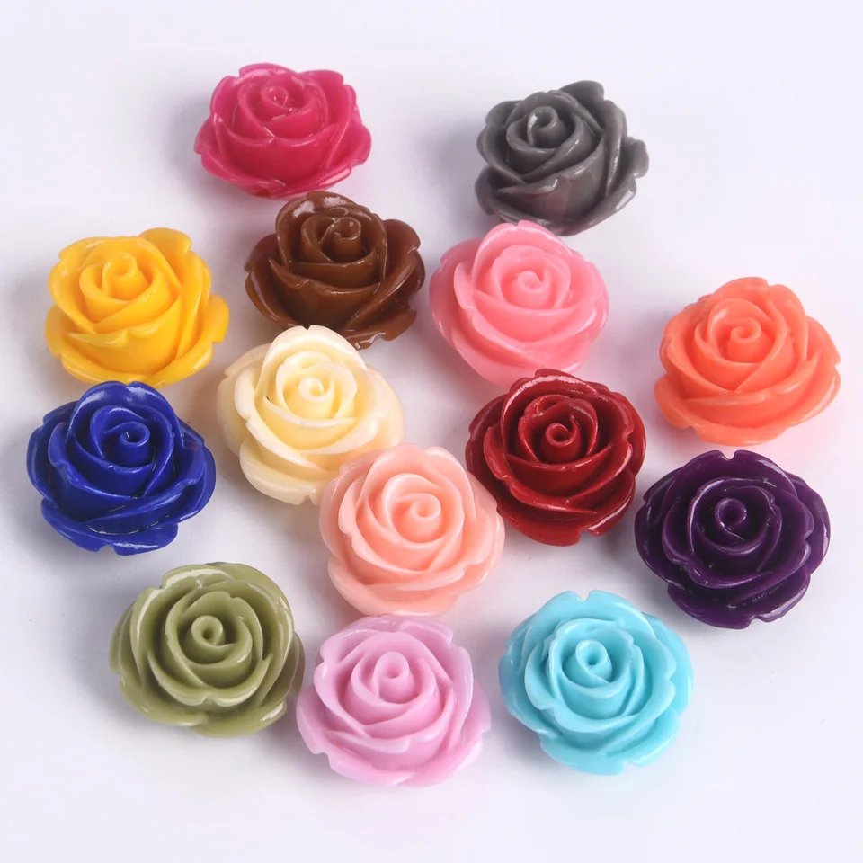 Flower Shaped Spacer Beads Rose-Carved Coral Gemstone Loose Beads - For Jewelry Making, 15 Colors, Handmade, Dyed, 1mm Hole Rose Carved Flower Beads Jewelry Making - Foto 10