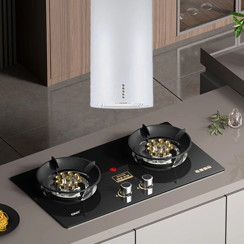 Kitchen Appliance white Color Round installation in Ceiling island range hood with LED light