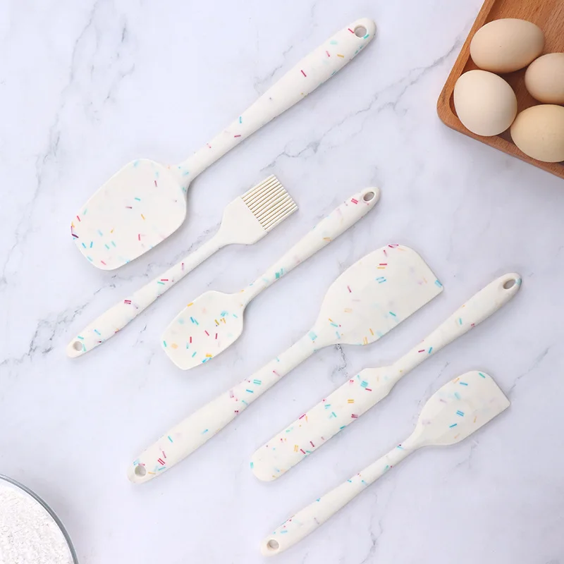 Silicone Spatula Kitchenware Baking 6-Piece Set One-Piece Cream Spatula Silicone Brush baking accessories silicone spatula silicone cake brush pastry brush