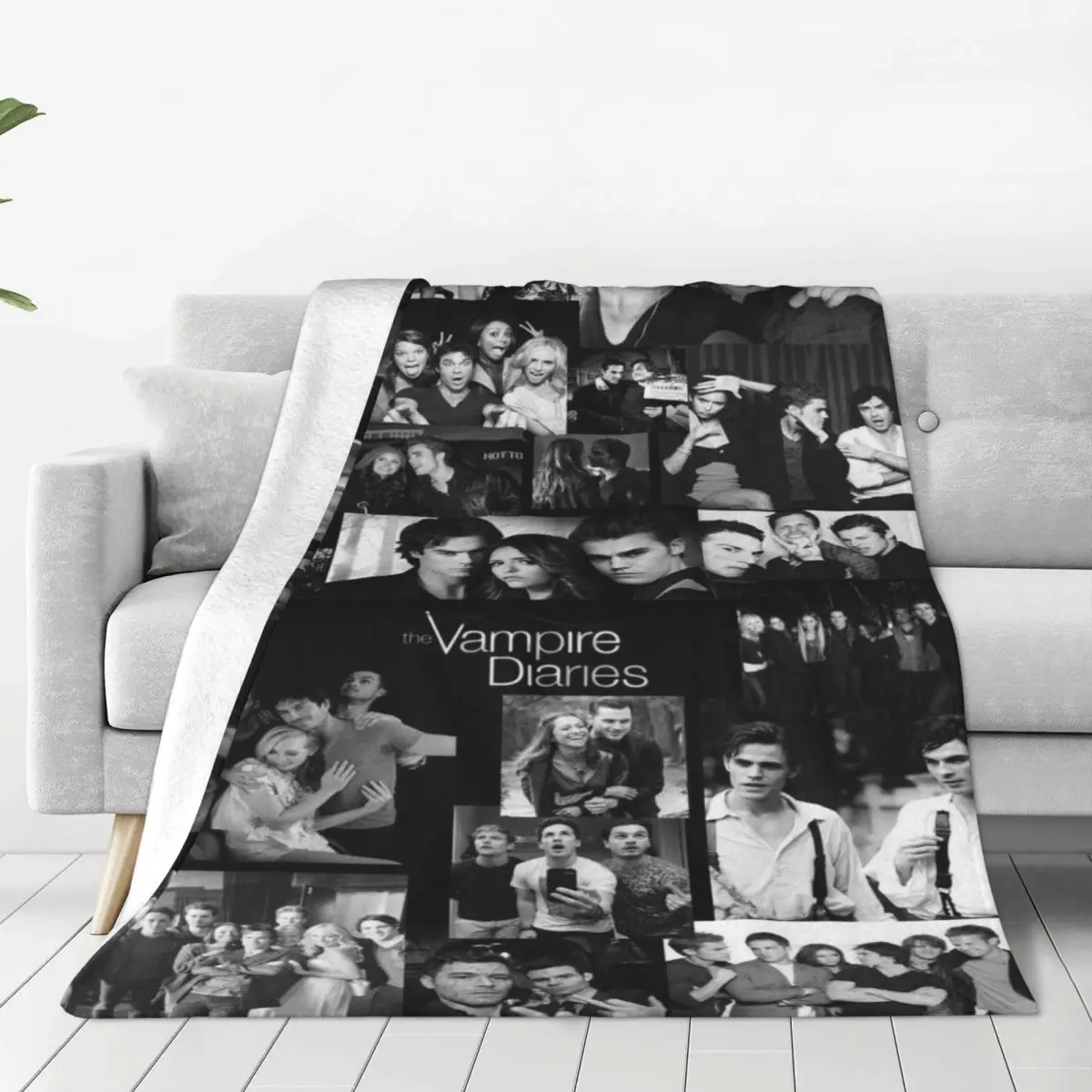 Damon Salvatore The Vampire Diaries Plaid Blankets Sofa Cover Fleece