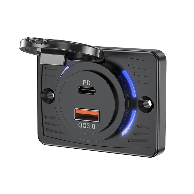 Enhanced USB Outlet Wall Mount with Sliding Cap - Fast Charging Power Adapter, Waterproof