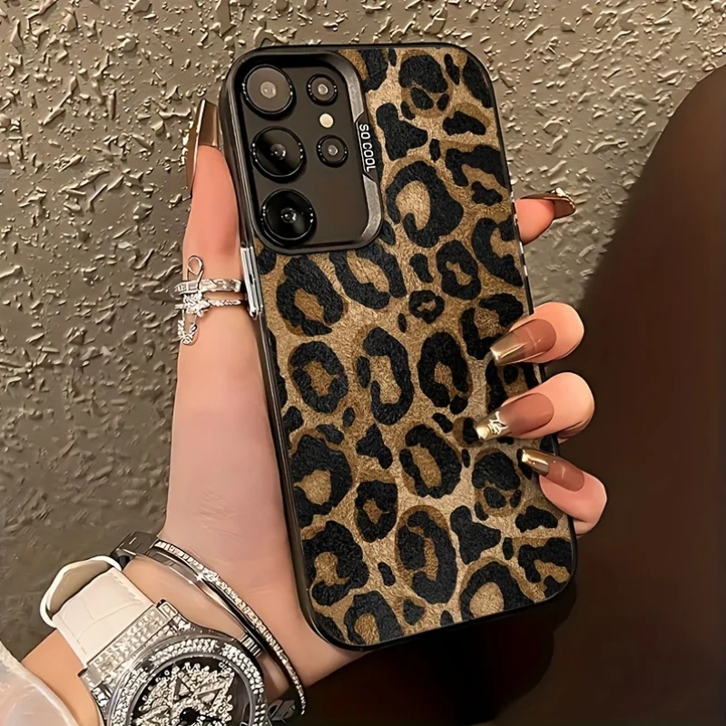 Modische Leopardenmuster-Hartschalenhülle für Samsung Galaxy S25 Ultra, Hülle für Samsung S24 Ultra S23 FE S22 S 25 Rückseite Schutzhülle